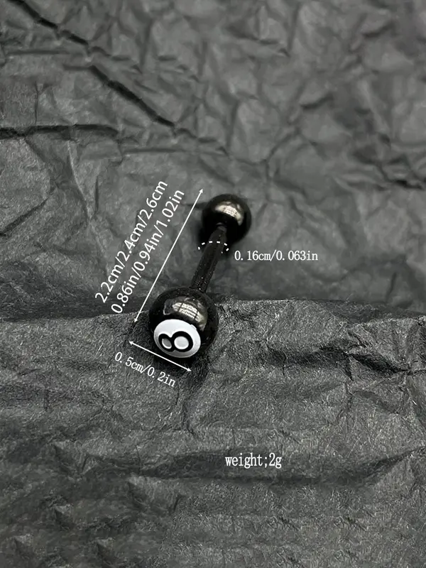 Punk Style Stainless Steel Tongue Ring, Fashion Jewelry for Party, Daily Clothing Decor, Trendy All-match & Exquisite Pierce Jewelry for Birthday Gift, Vertical Labret Jewelry 1