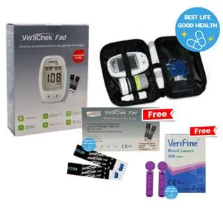 รับประกันตลอดการใช้งาน /เครื่องตรวจน้ำตาล VivaChek Fad  Glucose Test Strips / Linkfar lancets Maxxlife