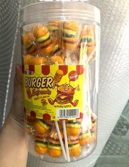1 hộp 50 Xiên Kẹo Dẻo Best Burger, kẹo dẻo burger sandwich đồ ăn vặt tuổi thơ thơm ngon, ngộ nghĩnh banh  keotet kẹo  tết