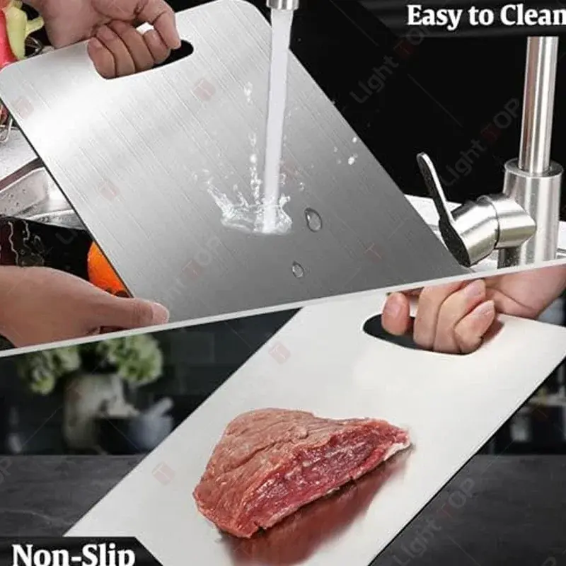 Stainless Steel Cutting Board for Kitchen Titanium Cutting Boards 304 Stainless Steel Double-Sided Food Grade Cutting Board 3