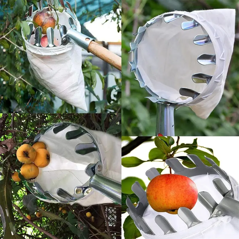 Stainless Steel Fruit Picker, Adjustable Pole Harvesting Tool, Orchard Harvesting Device, High Altitude Fruit Collector, Portable Fruit Harvester 3