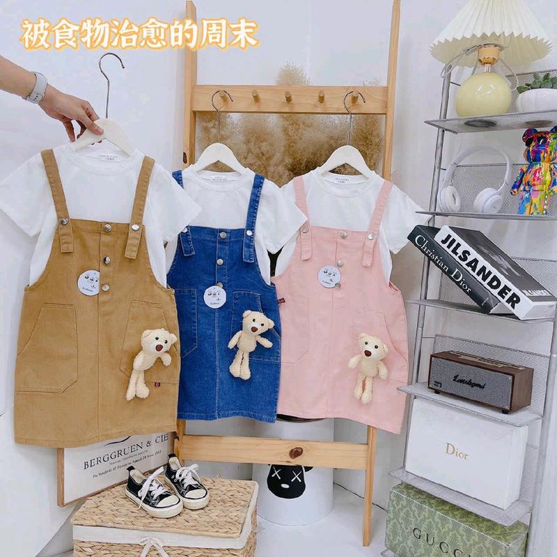 Váy yếm cho bé gái 15-30kg chất liệu Jean Demin phom xuông, dáng dài
