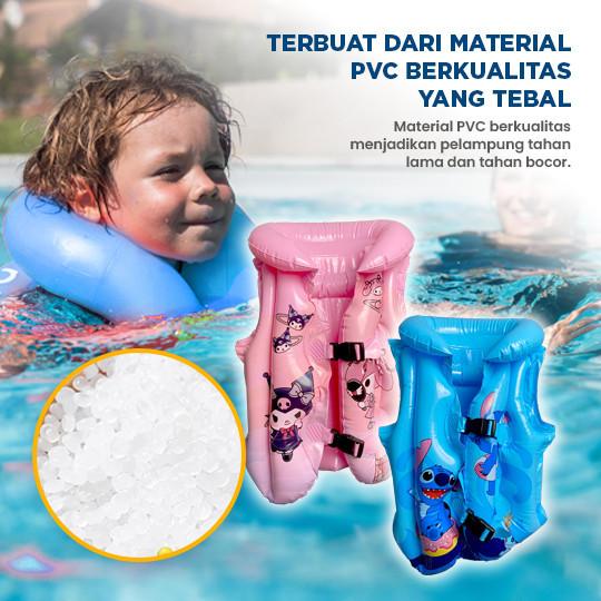 Pelampung Rompi Renang Anak Motif Kuromi Lucu Stitch Jaket Renang Pool Life Swim Vest Summer Kids 7