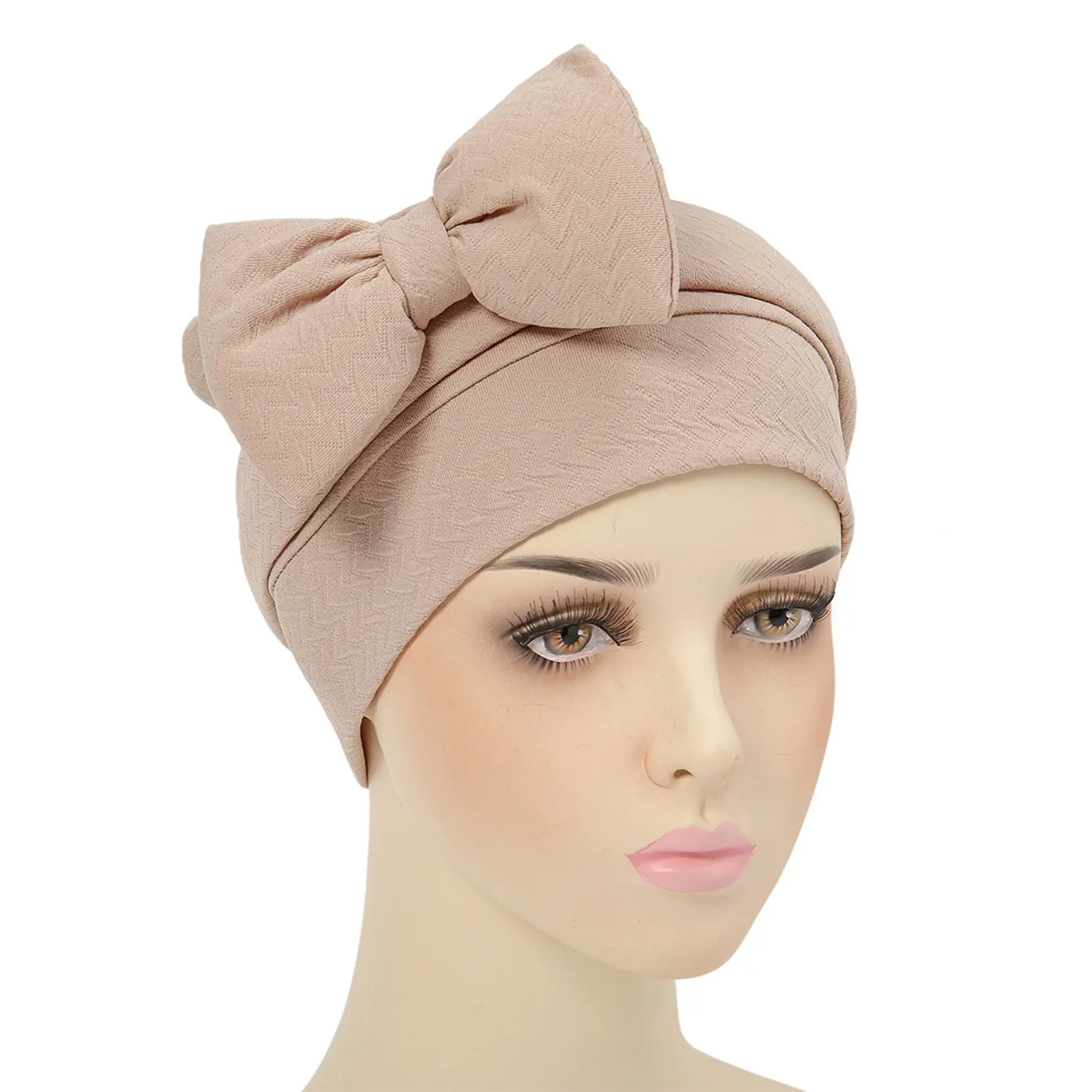 Womens Big Bowknot Stretch Hijab Turban Hat Scarf Headwear Cap Head Wrap Turban Indian Cap for Cancer Chemo Hip Hop Hat