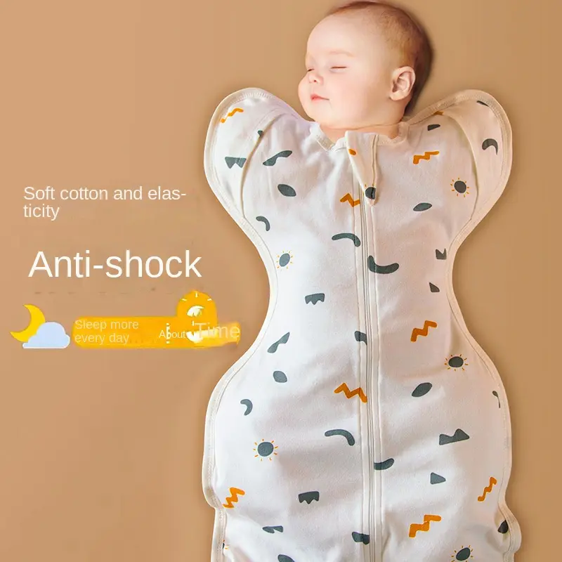 Genius Baby Sleeping Bag with Anti-Spook Design: Pure Cotton Swaddle for Newborns, Unisex, All Seasons