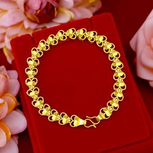 Gelang Jantung untuk Wanita, Bahan Loyang Bersalut Emas, Gaya Serba guna, Gelang Berbentuk Hati Klasik, Aksesori Barang Kemas gelang  elyana Jewelry Bracelets Bangles ximen  lichen