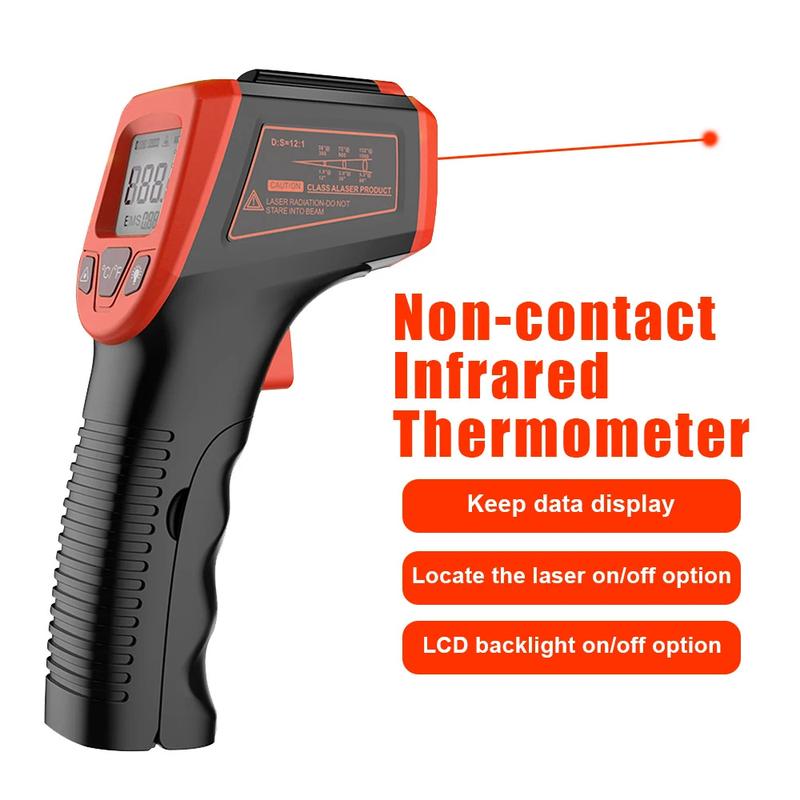 LCD industrial electronic thermometer laser temperature meter gun ...