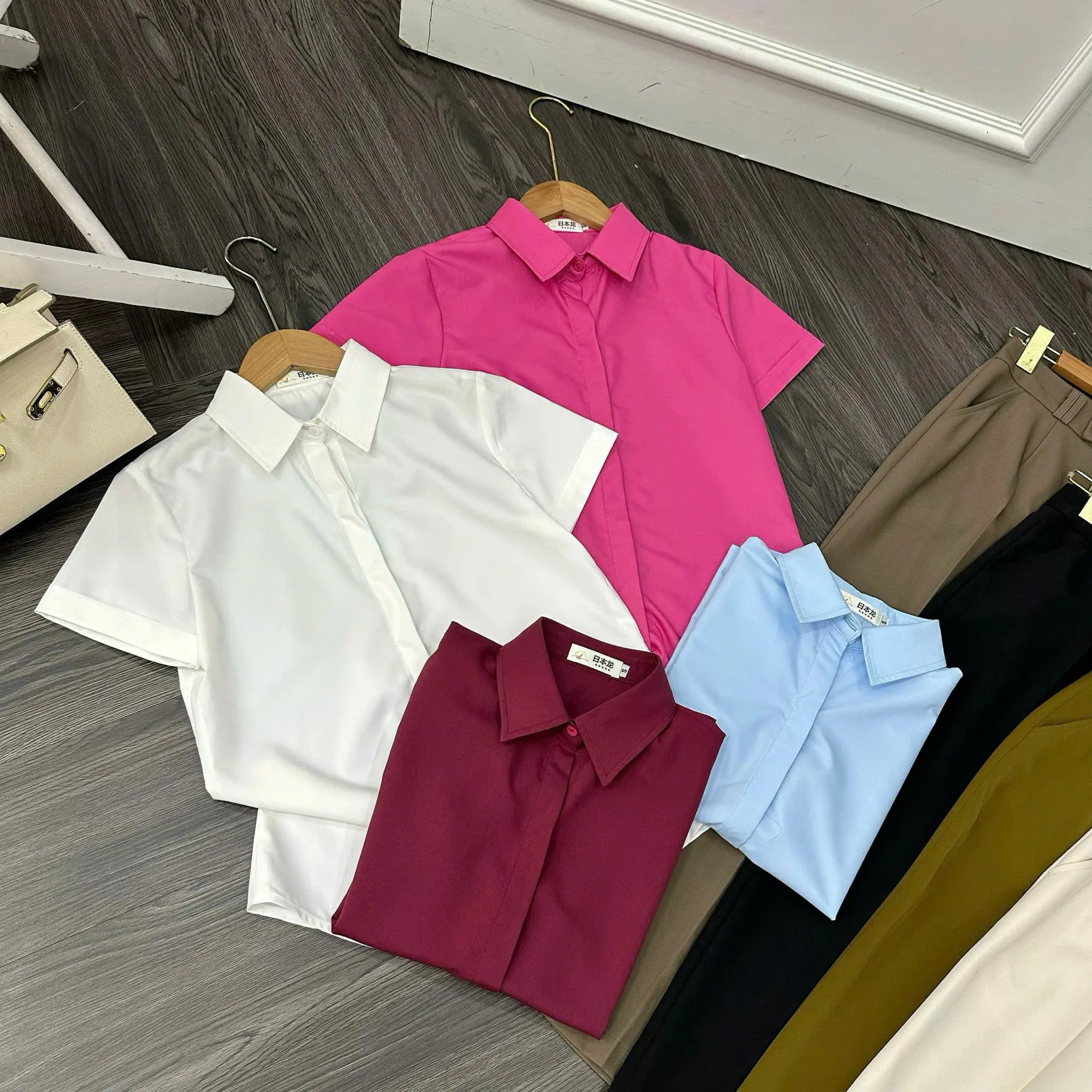 Áo sơ mi CÚC SHOP sơ mi trơn tay cộc	AM273