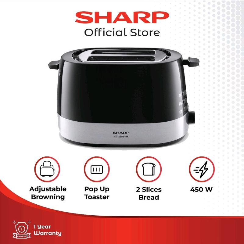SHARP KZ-2S02-BK Pop-Up Sandwich Toaster 450 Watt - Black - Shop ...
