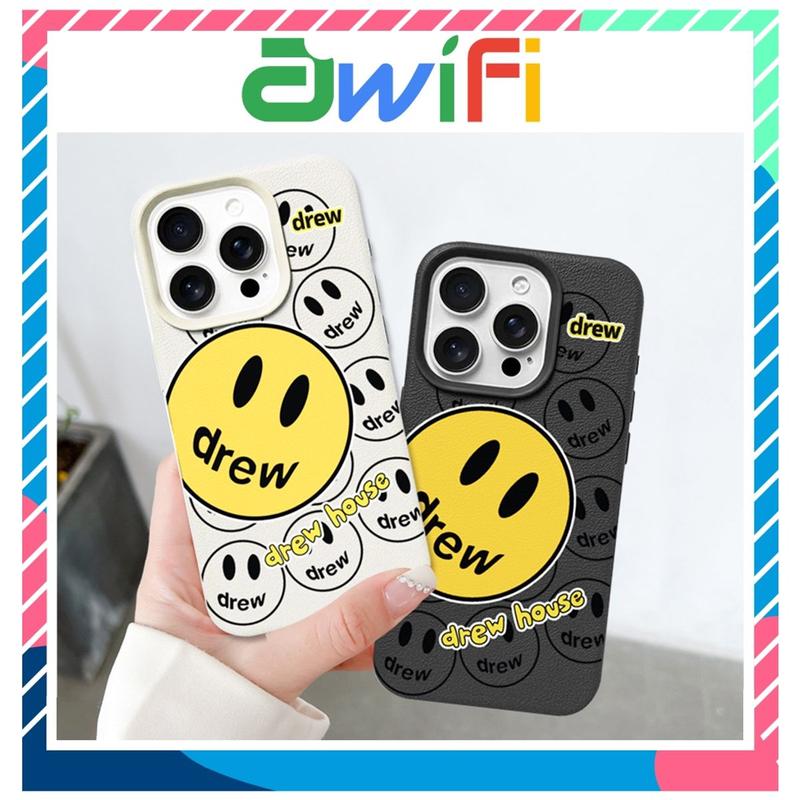  Ốp Lưng Iphone TPU hoa tiết da mềm mặt drew 6 6splus 7 8 plus x xs 11 12 13 14 15 16 pro max plus promax - Awifi R1-4 