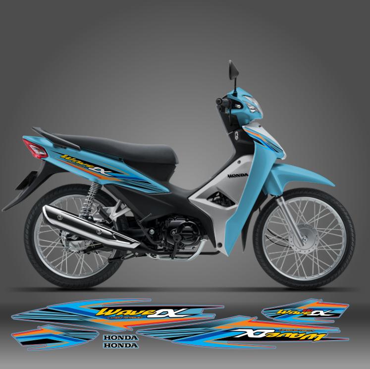 Decal dán cho xe wave a 110 xanh ngọc bạc đời 2017-2023 Nhãn Dán Tem
