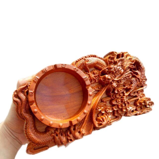 Gạt tàn thuốc Gỗ Hương chạm đục tinh sao cực đẹp