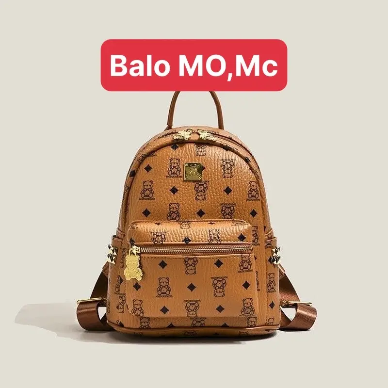 Balo đi học họa tiết M balo da học sinh