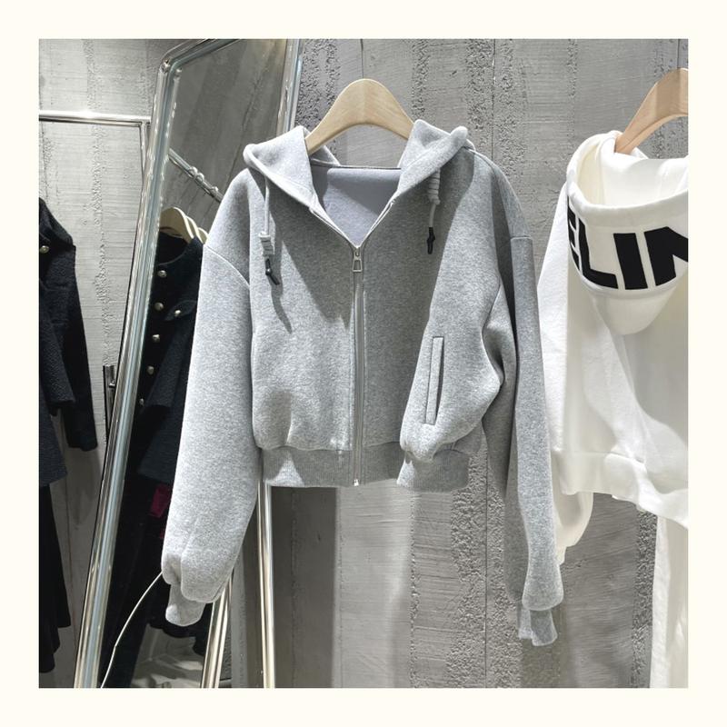 Product Introduction of Short Hoodie Women's Thin Fish Scale Zipper Hooded Jacket 6