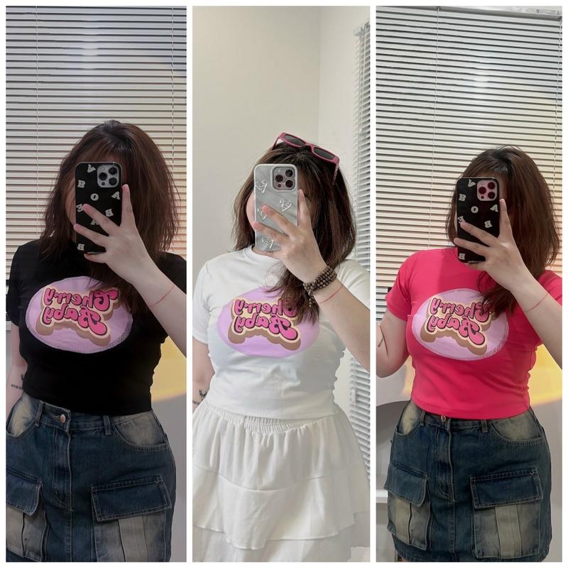 Áo croptop bấy bi 3 màu đen hồng trắng bigsize Women