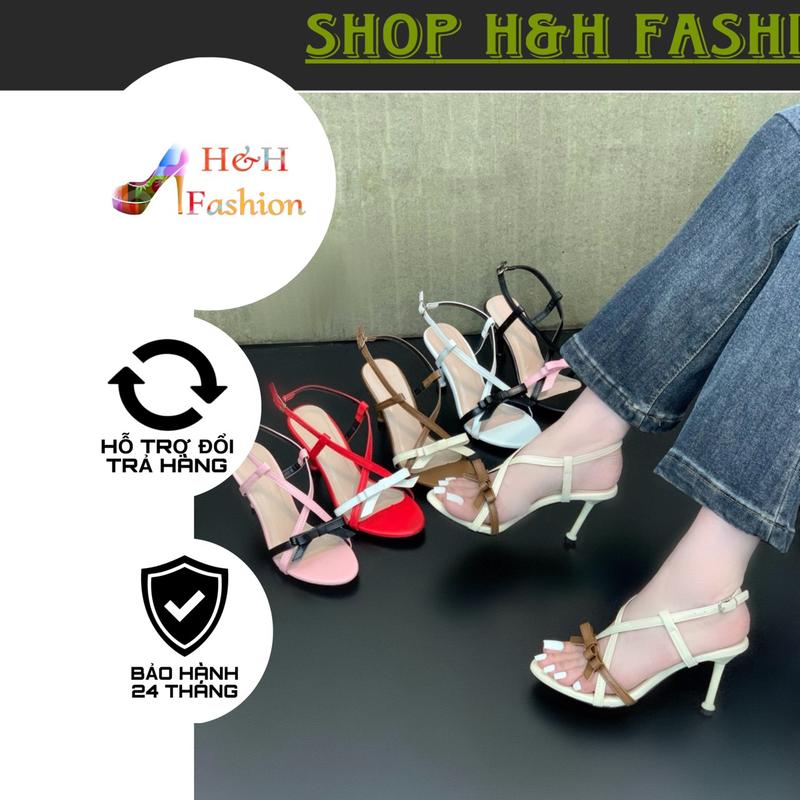  Giày SANDAL DÉP NƠ CAO 9CM  H&H fashion   cực sang xinh xắn thời trang Nữ Shoes DéP 