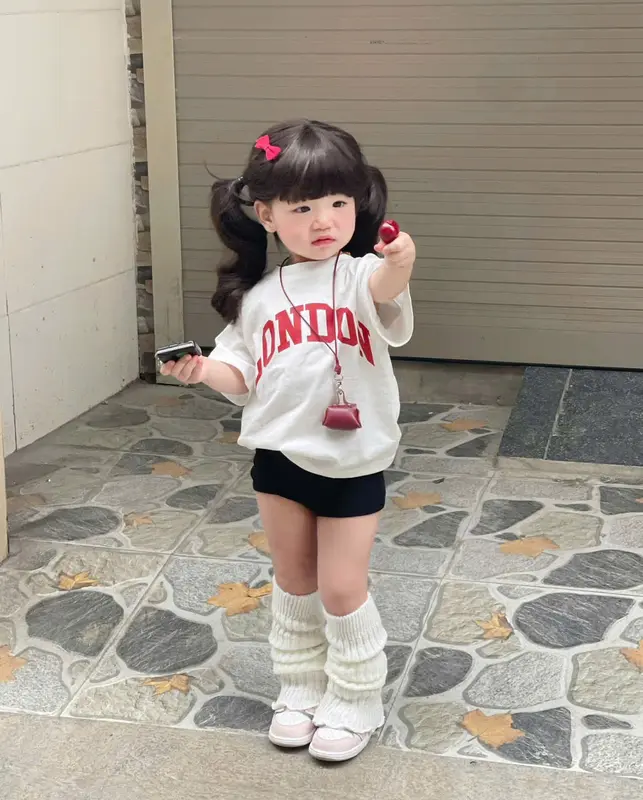 [Dâu Kids] -Sét bộ lửng cho bé Gái chất liệu thun cotton kèm quần legging mềm đủ size 8-35kg ( London) 2
