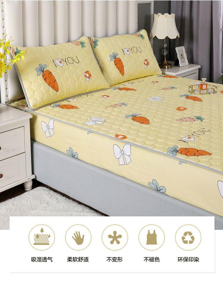 Product Introduction of [30 Days Hot Sale 3491 Pieces] Four Seasons Quilted Mattress Cover Single Piece Thickened Bedspread Non-Slip Fixed Mattress Cover Simmons Protector Full Wrap Cover 5