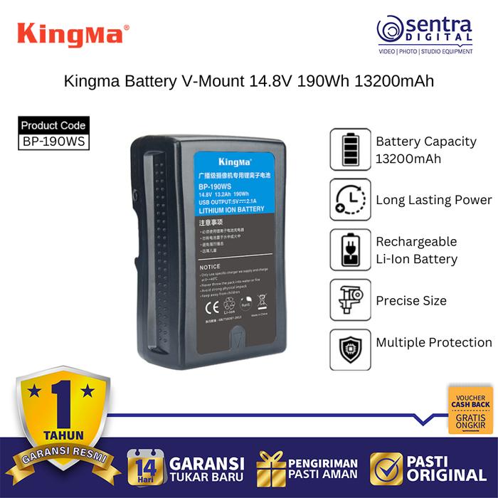 Gambar Kingma V Mount Battery BP-190WS 190Wh 13200mAh V Lock Battery dari Sentra Digital Kota Surabaya Tokopedia