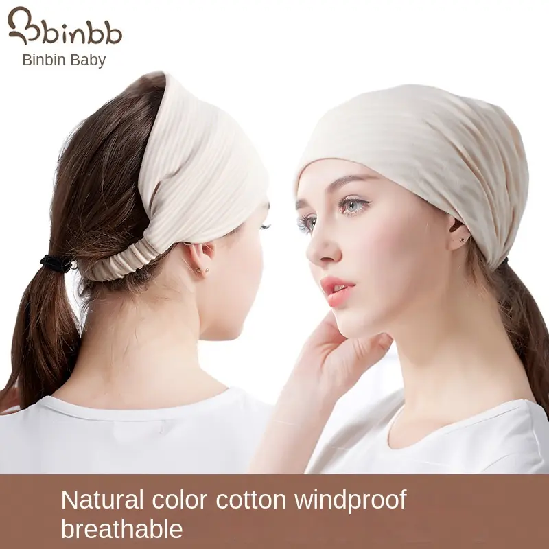 Postpartum confinement hat pregnant women headscarf maternity cap breathable