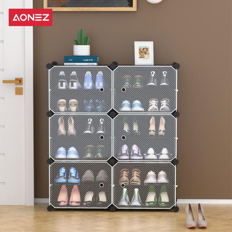 Product Introduction of 【COD 24 Shipping】AONEZ Rak Sepatu Anti Debu 6 Layer Tebal Shoe Rack Portable Serbaguna Kotak Sepatu Portable 9