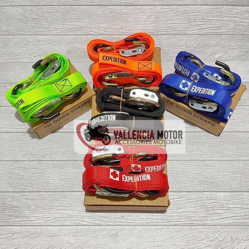 (1set isi 2pcs) EXPEDITION Tali Pengikat Tie Down Straps Motocross Trail Grasstrack Adventure expedition panjang 205cm Bisa Untuk Klx 150- Crf 150l - Wr155 Dll 2