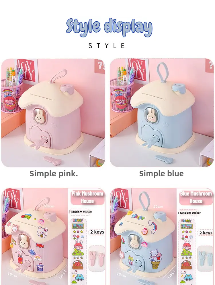 Product Introduction of Con Heo Nhà Nấm Hình Thỏ, Thiết Kế Hoạt Hình Cho Trẻ Em, Có Giá Trị Cao, Có Thể Lưu Trữ Và Tháo Rời, Dung Lượng Lớn, Thích Hợp Làm Con Heo Tiền, Hàng Mới Về 2