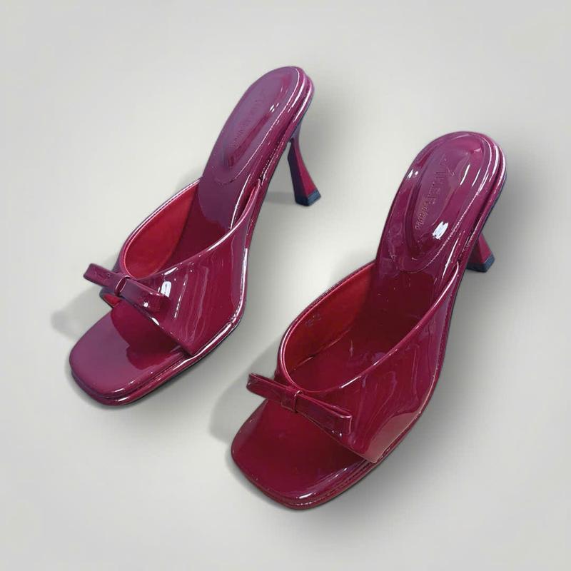 GIÀY DÉP NỮ HERSHOES - GIÀY NỮ THỜI TRANG MŨI VUÔNG HỞ THIẾT KẾ NƠ VÀ QUAI BẦU ÔM CHÂN HIỆN ĐẠI - GÓT TRỤ NHỎ CAO 7 PHÂN - DK0038 2