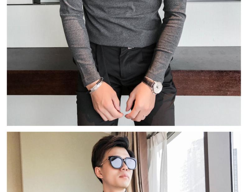 Product Introduction of Half Turtleneck Long Sleeve T-Shirt for Men, Autumn High-End Slim Fit Solid Color Mid-Neck Fleece Stretch Base Layer Pedal 29