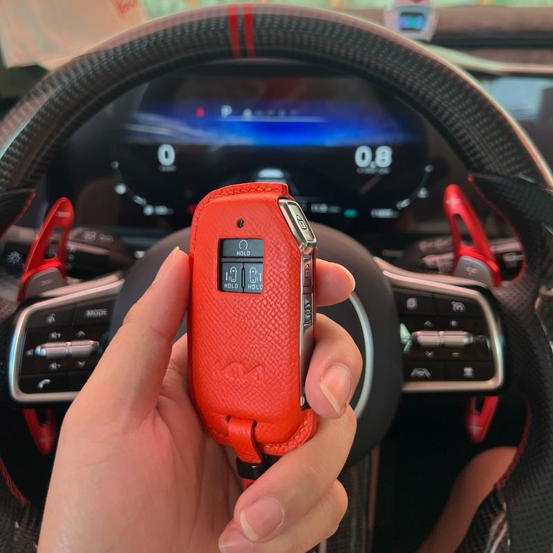 Bao Da Móc Khóa KIA Carnival - Chế Tác Thủ Công Bằng Da Bê Epsom