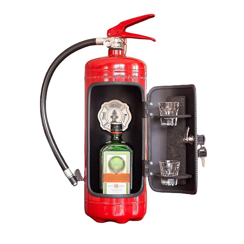 Product Introduction of Fire Extinguisher Shape Wine Box Ornaments Mini Bar Wine Cabinet Crafts Decoration Champagne Liquor Storage Box Fireman's Gifts 15