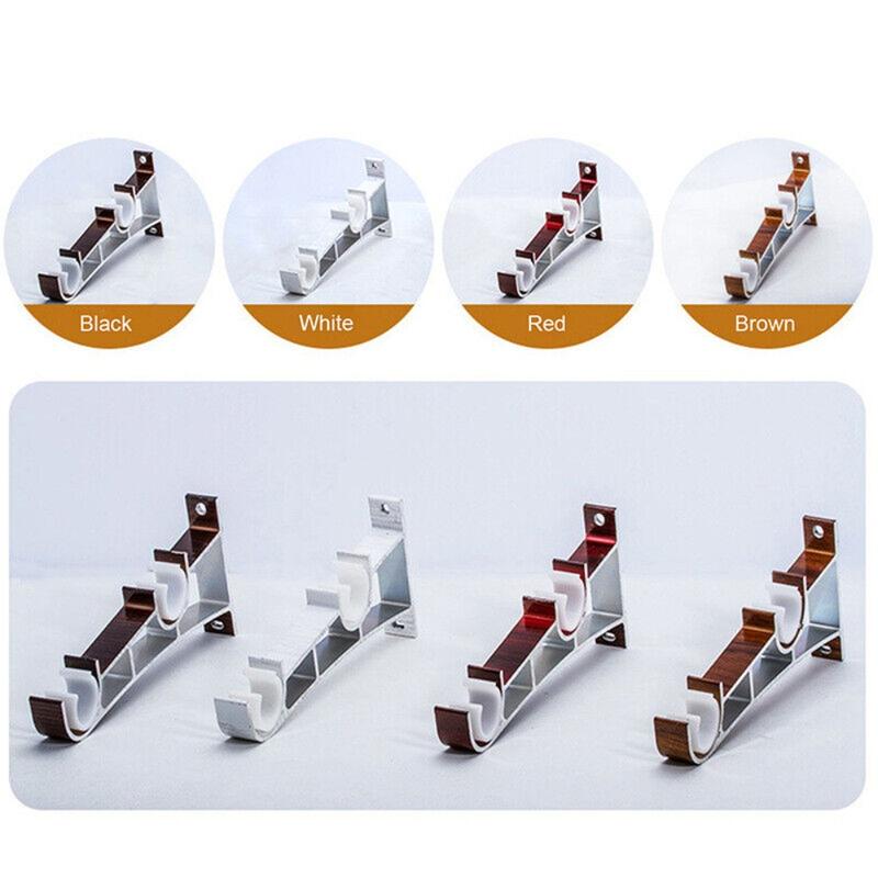For Wall Home Decor Curtain Accessorie Double Curtain Rod Bracket Window Hardware Holder Hang Curtain Rod Holders Metal Double Rod Bracket 6