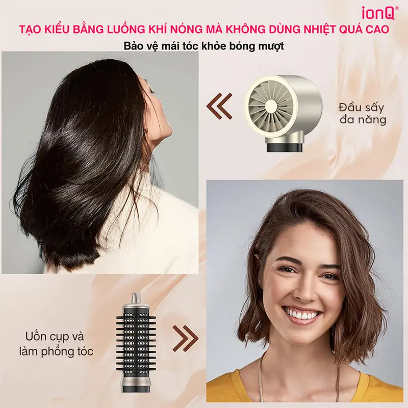 Máy sấy tóc ion âm tạo kiểu ionQ Ecostyle 4 trong 1 tốc độ cao nhanh khô bảo vệ tóc bóng mượt 7