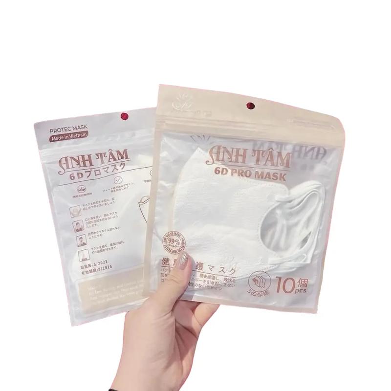 100 chiếc tặng 10 chiếc khẩu trang 6D Anh Tâm pro mask 3 lớp kháng khuẩn quai bản cải tiến khồn đau tai Phụ Kiện Che Mặt Accessories Nam Kiềng