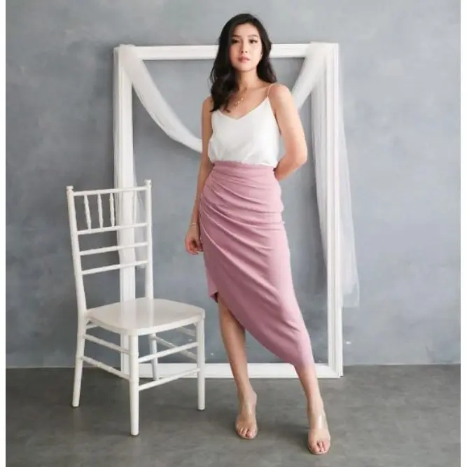 Abby Fey Skirt basic plain korean style Karet Nyaman