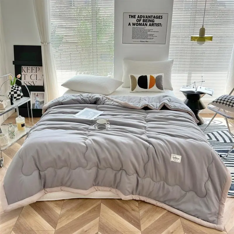 Solid Color Summer Cool Quilt, Soft Comfortable Air Conditioning Quilt, Bedding Supplies for Home Bedroom Hotel Dormitory