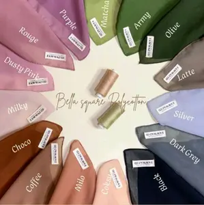 Plain Square Hijab Segiempat Polycotton Premium JAHIT TEPI