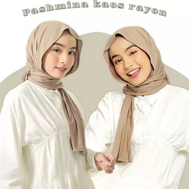 PASHMINA KAOS RAYON PREMIUM SIZE 180X75 STYLE KOREA HIJAB KEKINIAN 5