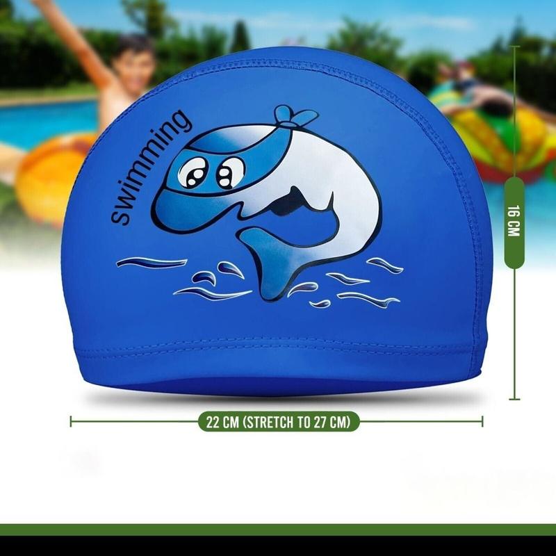 Sports Accessories PU Coated Swimming Caps Silicone Durable Cartoon Printed Pool Bathing Hats Waterproof Free Size Swimsuit Girls 2