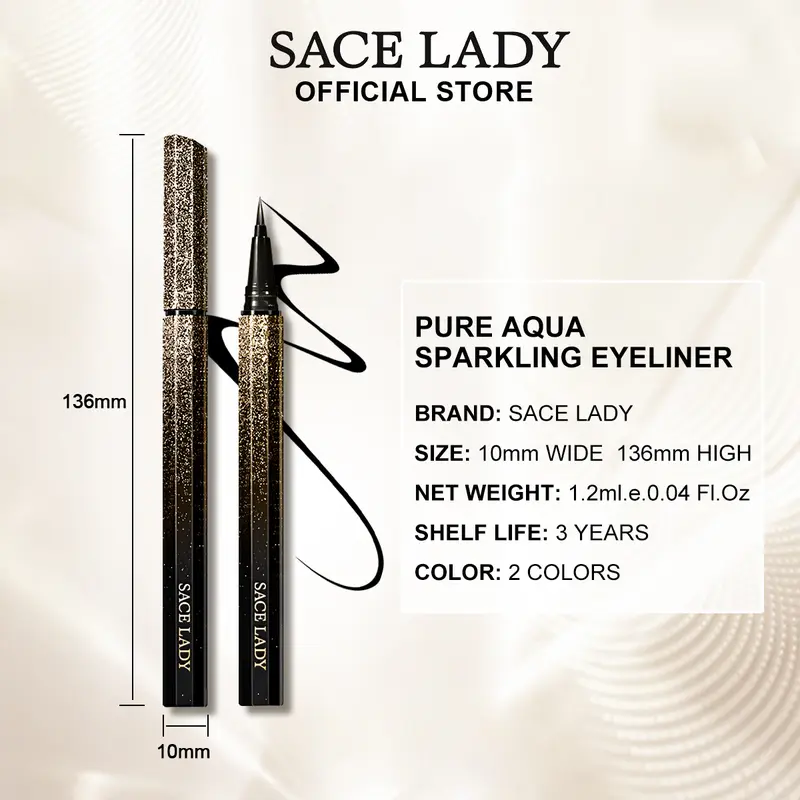 [LIVE] Bút Kẻ Mắt  SACE LADY hỗ trợ Khô nhanh  hỗ trợ Chống nước  hỗ trợ Chống nhòe Trang Điểm Mắt Mực Đen 0.7g kẻ mắt  puco 5