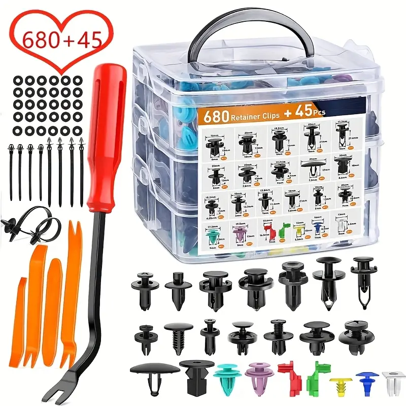 Kit Klip Pengikat Auto, 725pcs, Pin Penahan Pelekap Siram Plastik ...