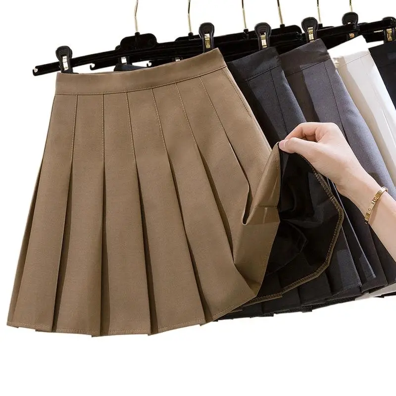 Women's summer small skirt black high waist A-line skirt 2024 New slim suit draping effect pleated skirt Bottom Lingerie Comfort Casual Basic Minimalist Preppy Womenswear