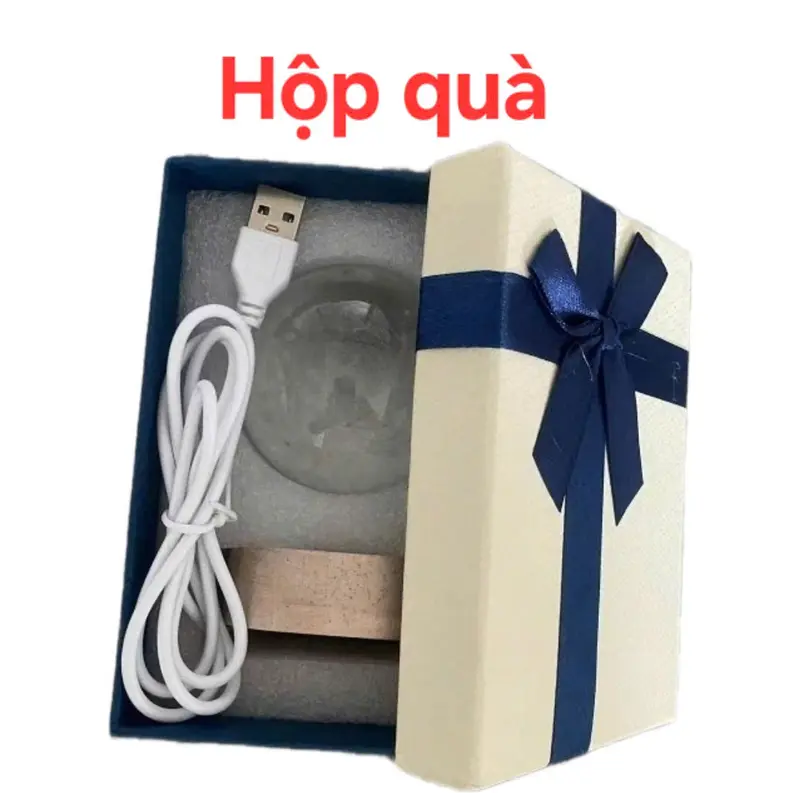 Đèn trang trí chủ đề vũ trụ và hành tinh pha lê 3D, kích thước 6cm-8cm-10cm 2