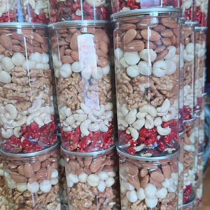 mix 5 hạt dinh dưỡng không bí xanh ( óc đỏ, óc vàng, điều,hạnh nhân, mắc ca)