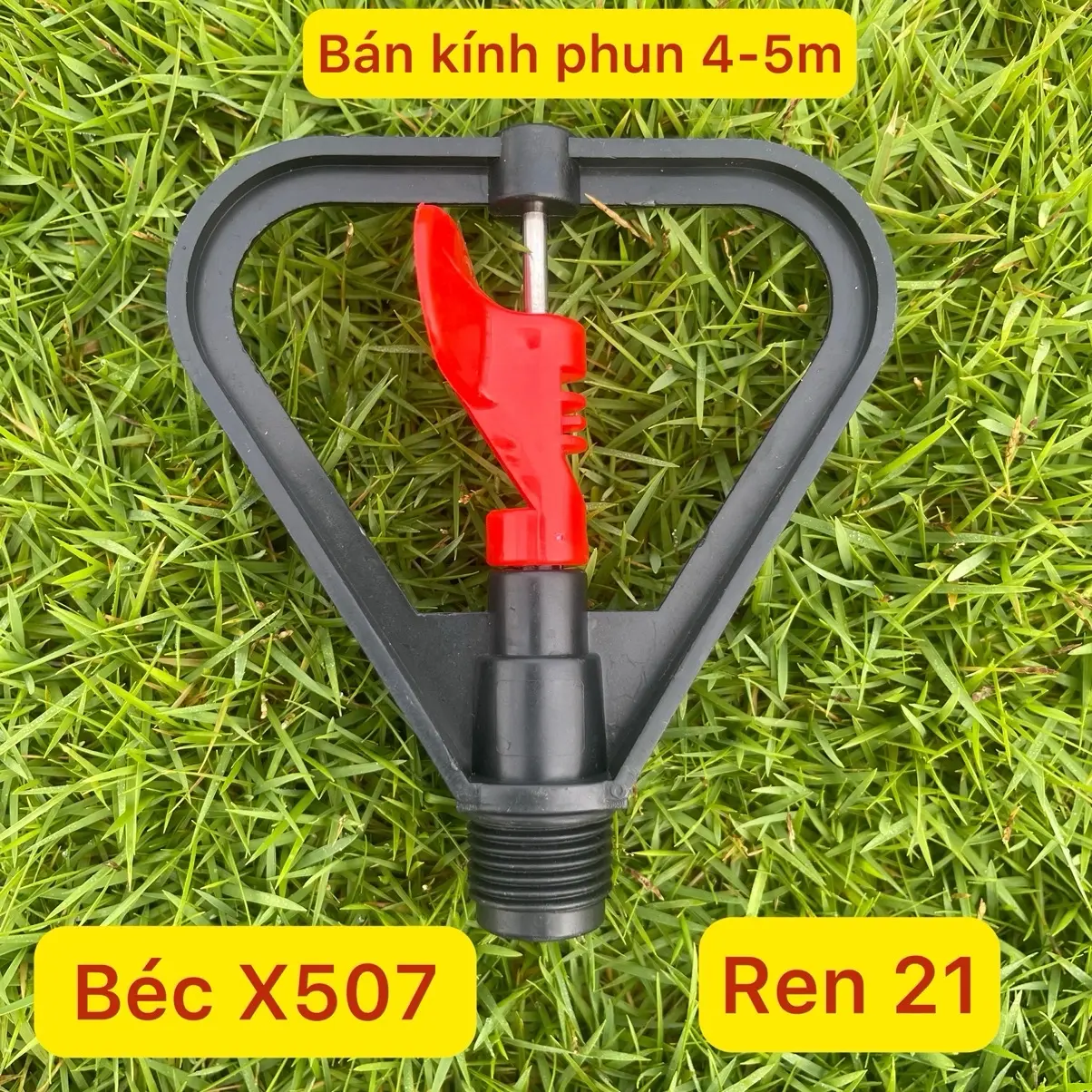Combo 10 Béc X507 béc nhựa ren 21, phun đường kính 8-10m