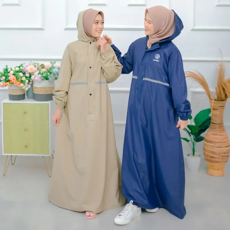 MANTOL JAS HUJAN GAMIS RODRIGO PREMIUM HIJABER JUMBO WATERPROOF TEBAL ELASTIS PVC 0