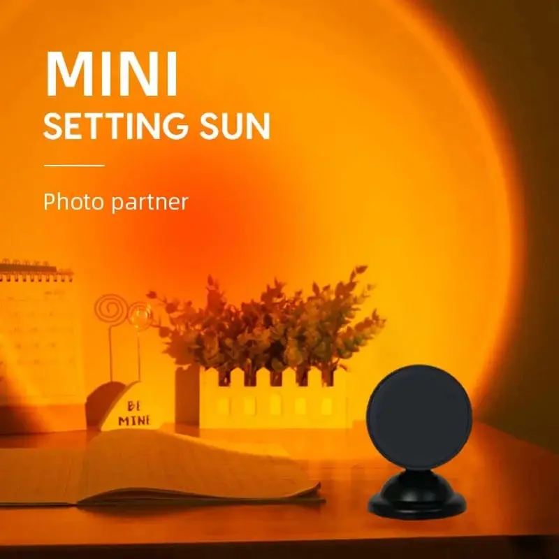 Đèn Hoàng Hôn USB Mini, Đèn Ngủ Máy Chiếu Led, 16 Màu Chuyển Đổi, Tạo Không Khí Cầu Vồng, Thích Hợp Để Đồ Trang Trí Tường Nền Nhà Và Phòng Ngủ, Tuyệt Vời Làm Quà Tặng 0