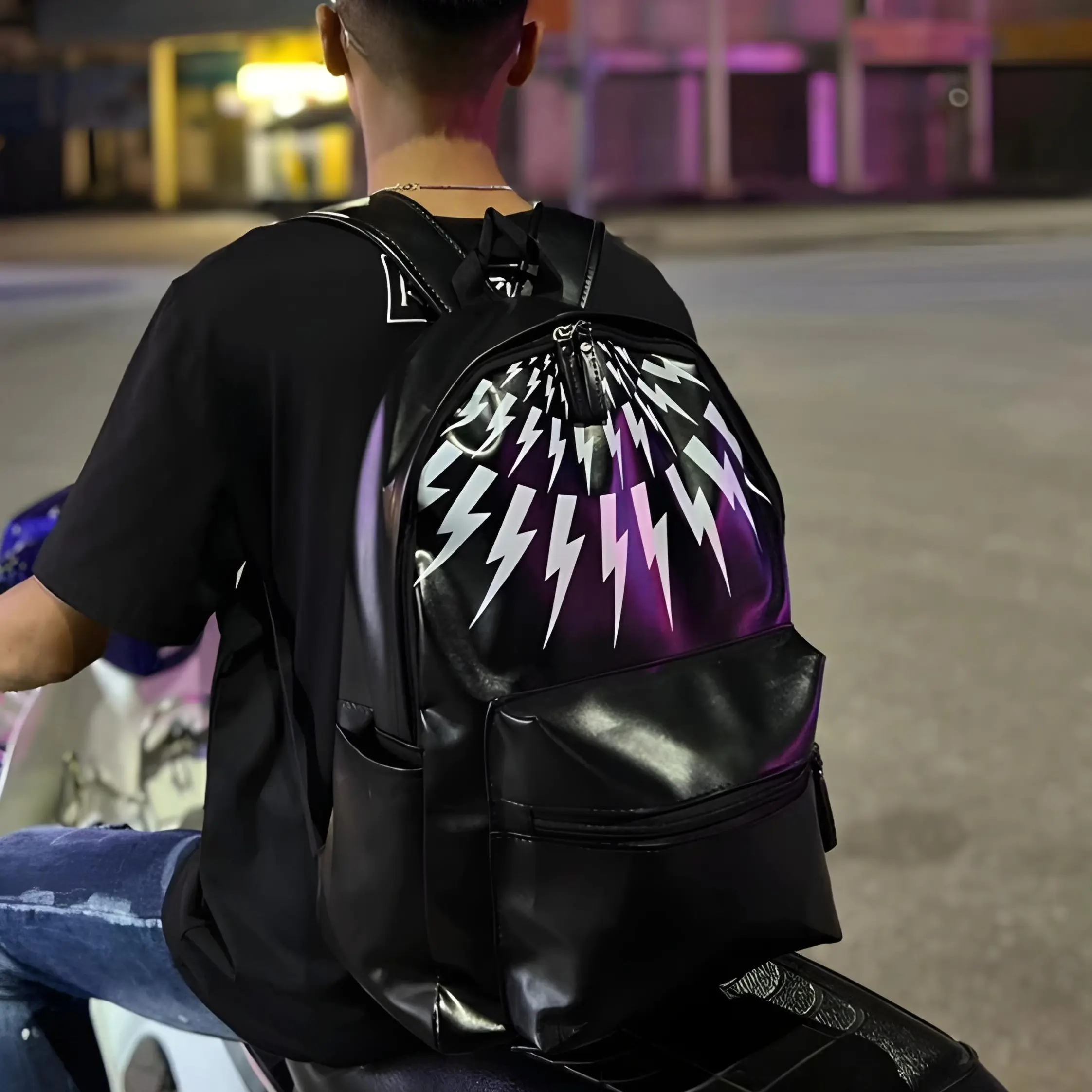 Balo đi học Tia Sét Quai To cho nam nữ Size 40 vừa Sách Vở A4 Laptop Atlat  Bag Da  Backpack