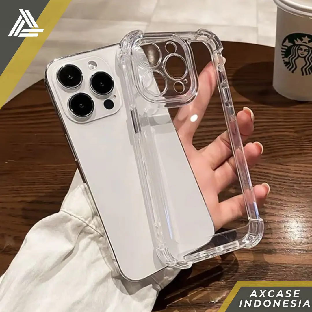 PRO Airbags Case Compatible for iPhone 7 8 PLUS X XR XS 11 12 13 14 15 16 PRO MAX PLUS SE 2 Hardcase Casing Anti Crack Tahan Banting Acrylic Transparan Bening Shock-Proof Anti Kuning