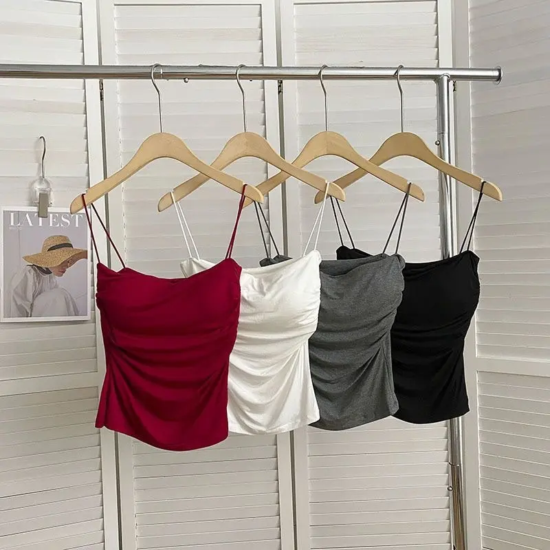 Áo 2 Dây Nữ Nhún sườn thun lạnh. A.08